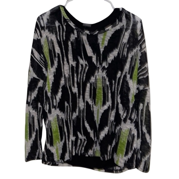 🌹NWT: CHELSEA & THEODORE LIME SALT MULTI BLOUSE - Picture 1 of 12